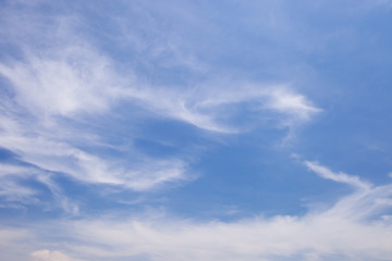 Naklejka na ściany i meble A nature of clear sky blue color with soft white cloudy 