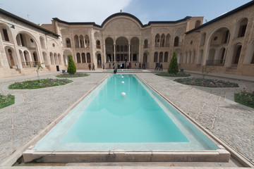 Tabatabaei historical house in Kashan, Iran. It was built in the early 1880s for the affluent Tabatabaei family.