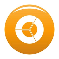 Circle diagram icon. Simple illustration of circle diagram vector icon for any any design orange