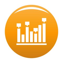 New chart icon. Simple illustration of new chart vector icon for any any design orange
