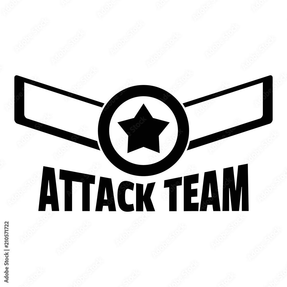 Poster attack star team logo. simple illustration of attack star team vector logo for web design isolated o