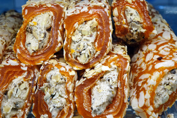 Oriental sweets in the range of the store. Turkish Delight