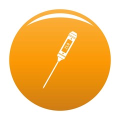 Thin thermometer icon. Simple illustration of thin thermometer vector icon for any design orange