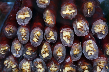 Oriental sweets in the range of the store. Turkish Delight