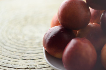 Nectarines in a plate