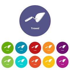 Trowel icons color set vector for any web design on white background