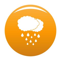 Cloud rain icon. Simple illustration of cloud rain vector icon for any design orange