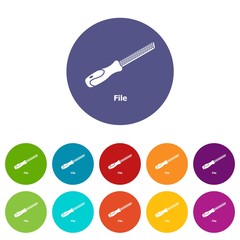 Chisel icons color set vector for any web design on white background