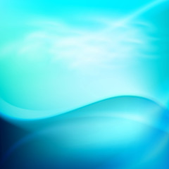 Water wave in sunny day. Blue background. EPS10 vector.