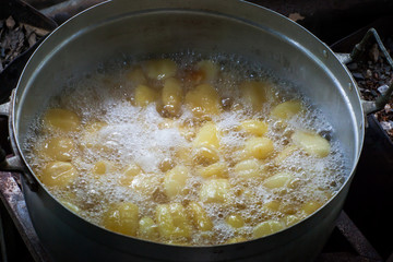 Toddy palm is boiling process as sugar 
