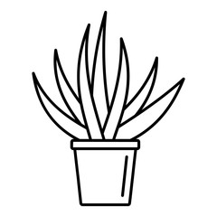 Aloe housepot icon. Outline illustration of aloe housepot vector icon for web design isolated on white background
