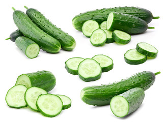 Cucumber collection isolated