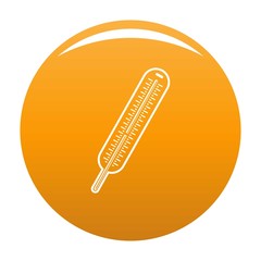 Mercury thermometer icon. Simple illustration of mercury thermometer vector icon for any design orange