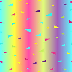Glowing triangle pattern. Seamless vector