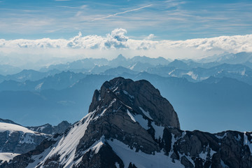 Santis. Swiss sky alps panorama