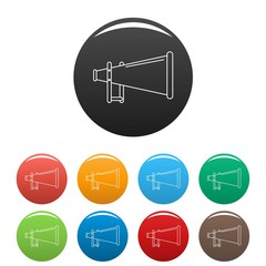 Megaphone icon. Outline illustration of megaphone vector icons set color isolated on white