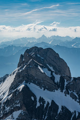 Santis. Swiss sky alps panorama