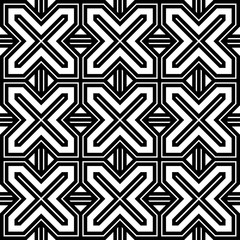 Geometric seamless pattern. Modern monochrome ornamental texture. Repeating abstract background. Trendy design with geometric shapes. Texture can be used for wallpaper, patterns fills, fabric texture