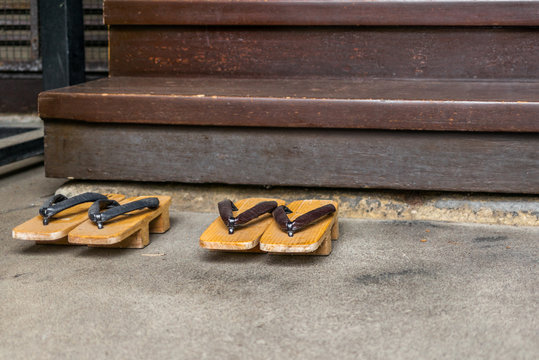 Details of a prayer sandals at the entrance of a Shintoist shrine in Tokyo - 1