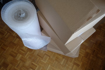 cartons et papier bulles