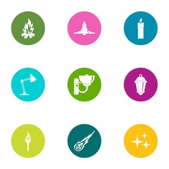 Excursion icons set. Flat set of 9 excursion vector icons for web isolated on white background