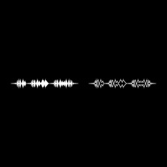 Obraz premium Soundtrack pulse music player audio wave equalizer element floating sound wave icon set white color illustration flat style simple image