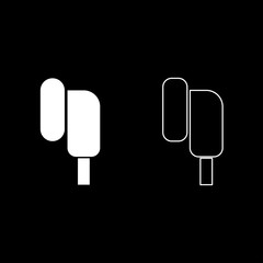 Eearphone plug icon set white color illustration flat style simple image