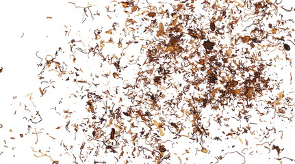 tobacco isolated on white background and texture, top view