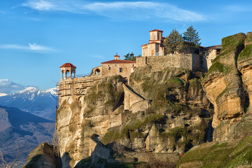 Obraz premium Monastery of Great Meteoron is the largest monastery at Meteora in Greece