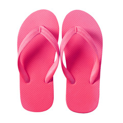 Flip flop beach sandals pink isolated on white background