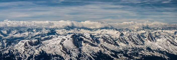 Santis. Swiss sky alps panorama