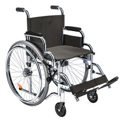 Empty wheelchair, 3D rendering