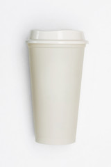 Coffee cup with white background.Top view
