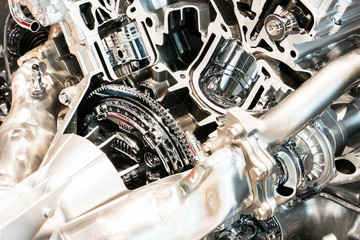 Cutting view of engine and transmission of automobile