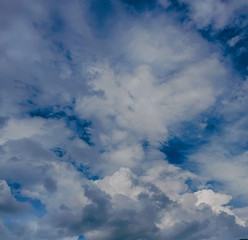blue sky with clouds closeup