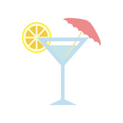 Cocktail glass icon simple flat color vector illustration