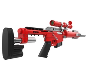 Matte red modern sniper rifle