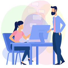 Flat design office people