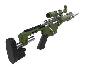 Matte army green modern sniper rifle