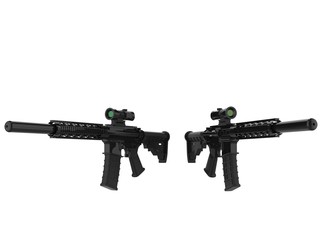 Two modern assault rifles - beauty shot