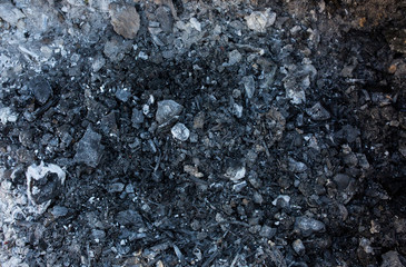 Dark grey and black ash coal background texture.