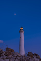 Il faro di San Vito lo Capo al crepuscolo, provincia di Trapani IT	