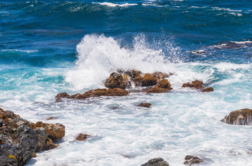 Waves Crashing the Rocky Maui Coastline