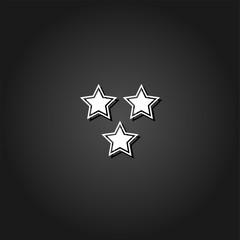Star icon flat. Simple White pictogram on black background with shadow. Vector illustration symbol