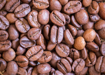 coffee beans background top view