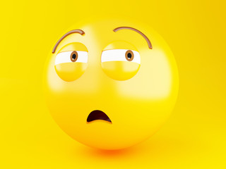 3d Emoji icons with facial expressions.
