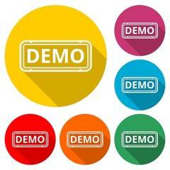 Demo icon, color icon with long shadow
