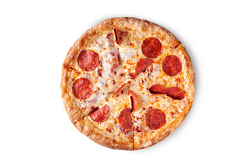 pizza pepperoni isolated on white background