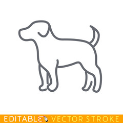 Puppy dog icon. Editable stroke sketch icon. Stock vector illustration.