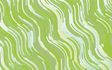 Green geometric background with wavy lines. Abstract pattern. Vector illustration 